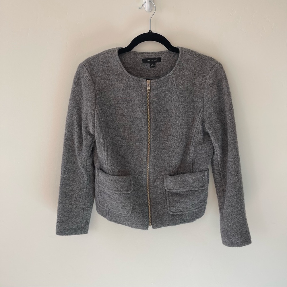 Ann Taylor Charcoal Wool Blend Blazer